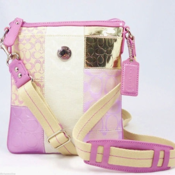 Coach Handbags - NWT Coach Patchwork Crossbody Swingpack Pink